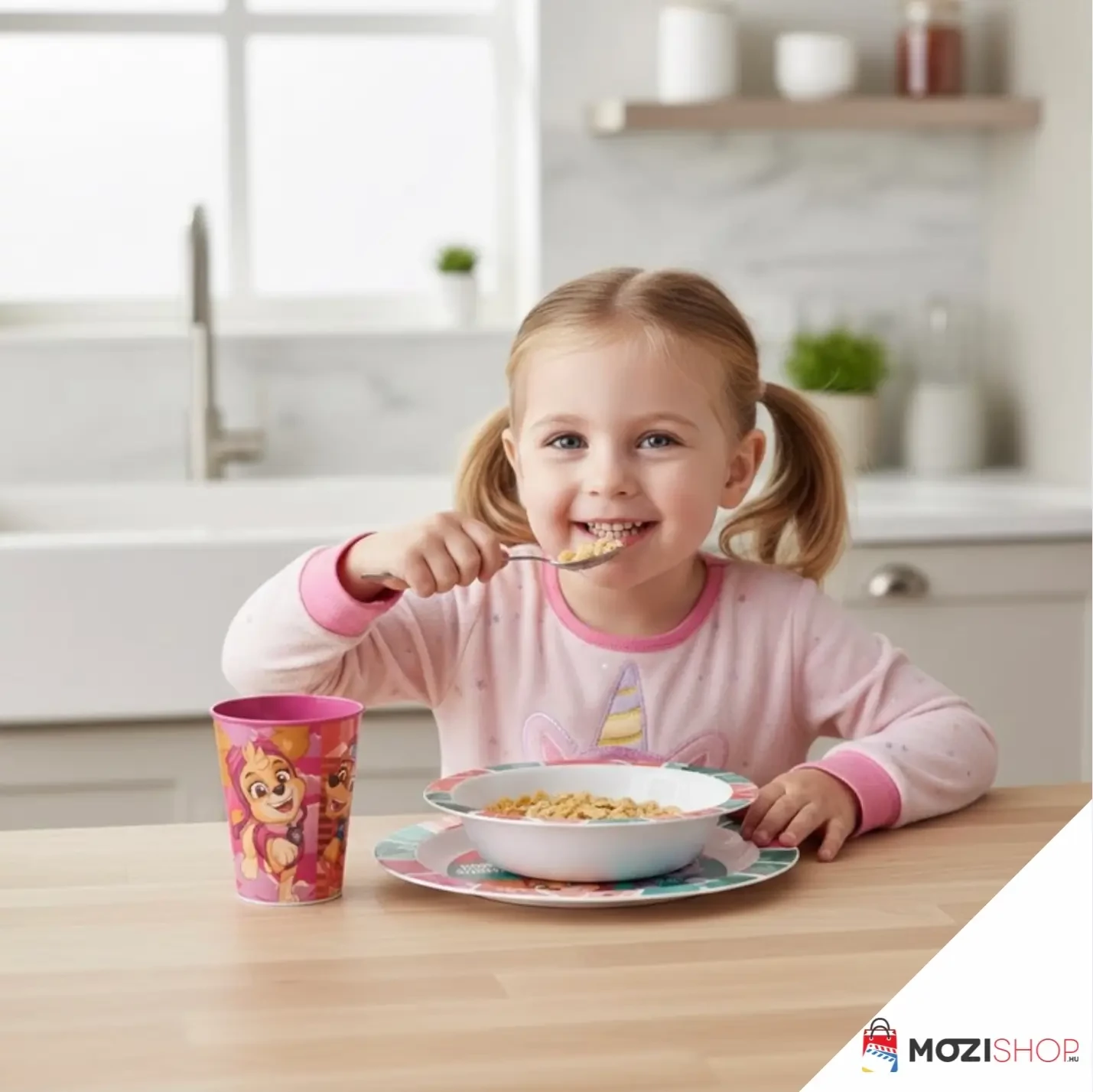 Mancs őrjárat étkészlet, micro műanyag szett, pohárral 260 ml - Superpowers