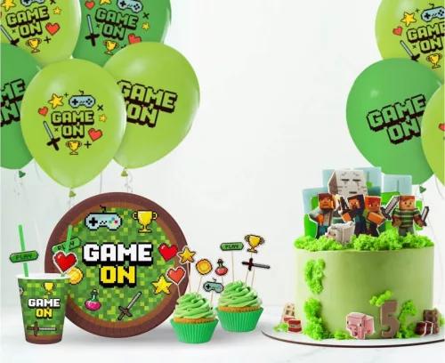 Gaming torta dekoráció, díszítő pálca 10 cm-es - Game On