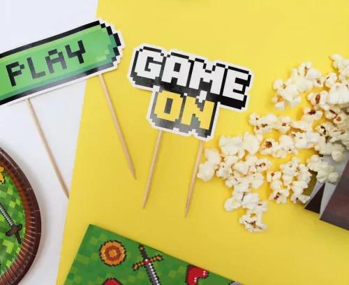 Gaming torta dekoráció 14,5 cm-es - Game On