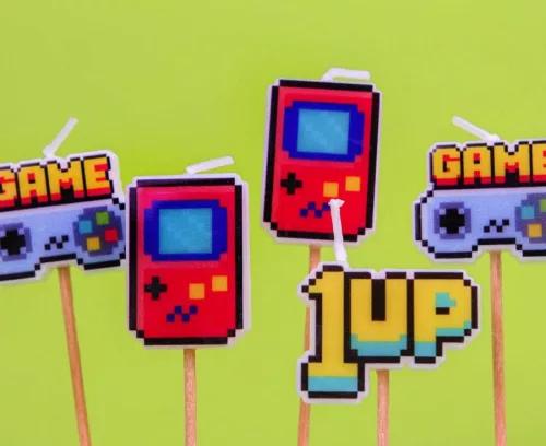 Gaming tortagyertya, 5 db-os gyertya szett - Game On